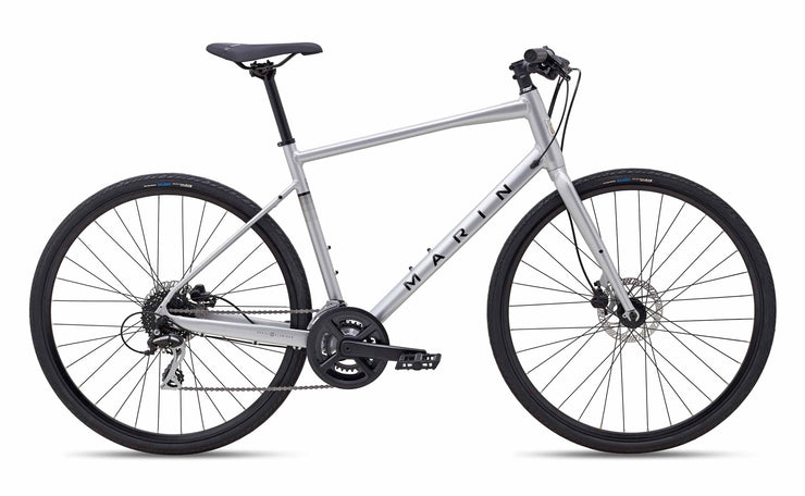 2025 Marin Fairfax 2 Hybrid Bike in Silver
