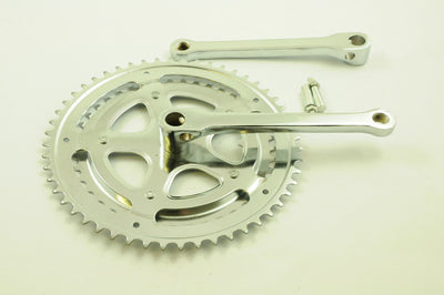 VINTAGE DOUBLE CHAINWHEEL COTTERED SUIT 70's 80's RACER,SPORTS,ROAD BIKE 42-52