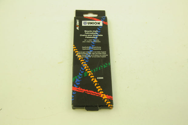 UNION CYCLE CHAIN 430 MTB OR ANY 5 or 6 SPEED NON INDEX BIKE 116 LINK 3-32" SALE