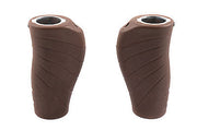 VELO ATTUNE SILICONE LOCK ON GRIPSHIFT HANDLEBAR GRIPS PAIR SHORT 95mm BROWN