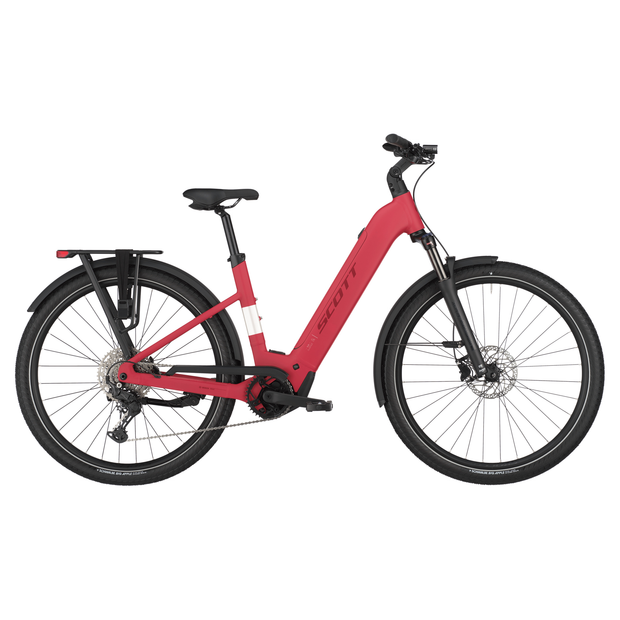 2025 Scott Sub 30 Wave Electric Hybrid Bike In Red