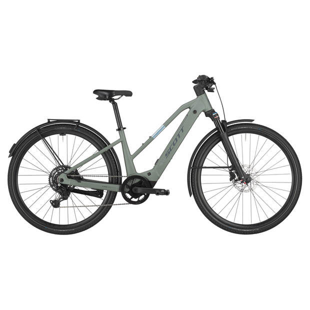 2025 Scott Passage 30 Slope Electric Hybrid Bike In Green