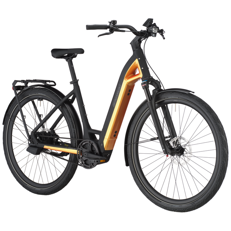 Bergamont E-Ville 10 Belt Electric Hybrid Bike In Yellow Sunrise