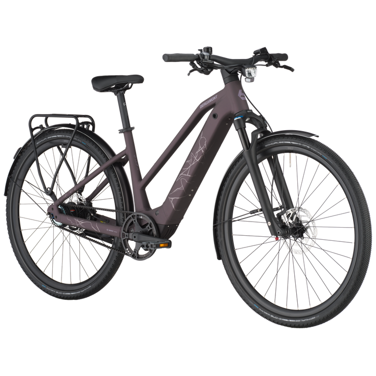 Bergamont Helix 10 Belt Slope Electric Hybrid Bike In Dusky Purple