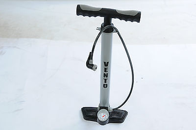 VENTO TRACK BIKE HAND PUMP AND GAUGE FITS ALL VALVES, WORKSHOP, CYCLE MECHANIC