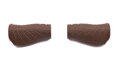 VELO ATTUNE SILICONE LOCK ON GRIPSHIFT HANDLEBAR GRIPS PAIR SHORT 95mm BROWN