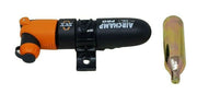 AIRCHAMP PRO MINI BIKE PUMP + CO2 CARTRIDGE FOR PRESTA SCHRADER WOODS VALVES