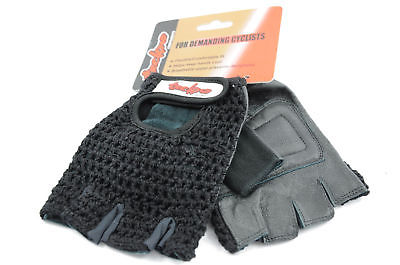 TRACK MITTS CROCHET BLACK SMALL MTB-BMX BIKE GLOVES