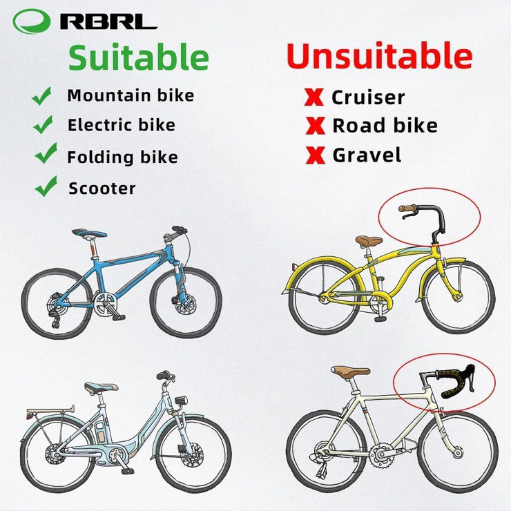 RBRL Extra Large Bicycle Mirror, 360 Adjustable Shatterproof and Durable Bar End Rear View Mirror for E-Bike (Right)