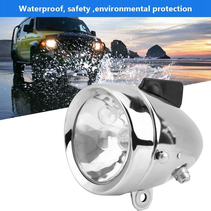 Bike Motorized Bike Headlight Tail Light Friction Generator Dynamo, Universal 12V 6W BMX Bike Headlight and Rear Light Friction Generating Electricity, Waterproof Head Tail Lamp Dynamo Light
