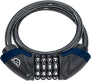 Squire Locks Kilda Combi 10/600 Integrated Bike Cable Lock – 4-Wheel Combination Lightweight Bike Lock – Tough Cable Bike Lock – 600 mm Locking Length – 10 mm Diameter Cable