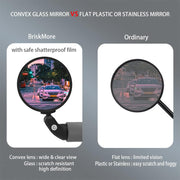 BriskMore Bike Mirrors, HD Glass Convex Lens Bicycle Rearview Mirror, 2PCS Safe Cycling Rear View Mirror