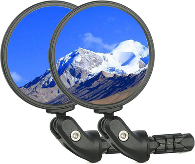 BriskMore Bike Mirrors, HD Glass Convex Lens Bicycle Rearview Mirror, 2PCS Safe Cycling Rear View Mirror