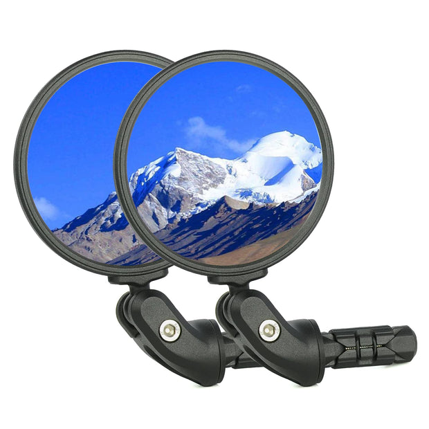 BriskMore Bike Mirrors, HD Glass Convex Lens Bicycle Rearview Mirror, 2PCS Safe Cycling Rear View Mirror