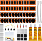 MirraSwit 128Pcs Bike Puncture Repair Kit, Self-Adhesive Puncture Repair Patches, Puncher Repair Kit Bicycle, with Metal Crowbar File for Mountain/Road Bike or Commuter Bikes