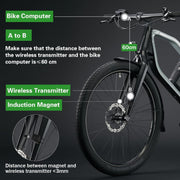 Brenth Bike Computer,Universal IPX7 Waterproof Bike Speedometer,Bike Speedometer Wireless with LCD Backlight Display,Automatic Start/Stop,Black Cycle Computer for All Bikes,Outdoor Bike Accessories