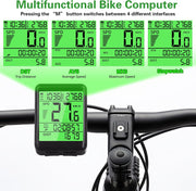Brenth Bike Computer,Universal IPX7 Waterproof Bike Speedometer,Bike Speedometer Wireless with LCD Backlight Display,Automatic Start/Stop,Black Cycle Computer for All Bikes,Outdoor Bike Accessories