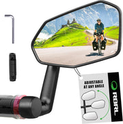 RBRL Extra Large Bicycle Mirror, 360 Adjustable Shatterproof and Durable Bar End Rear View Mirror for E-Bike (Right)