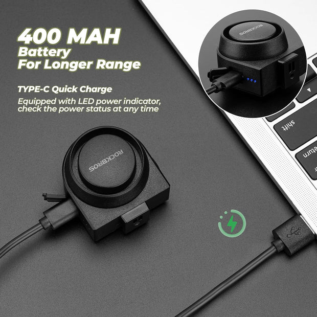 ROCKBROS Electric Bike Bell, IPX5 Bicycle Bell Loud for Kids Adults Bike Horn for Mountain Road Bike Accessories 150dB