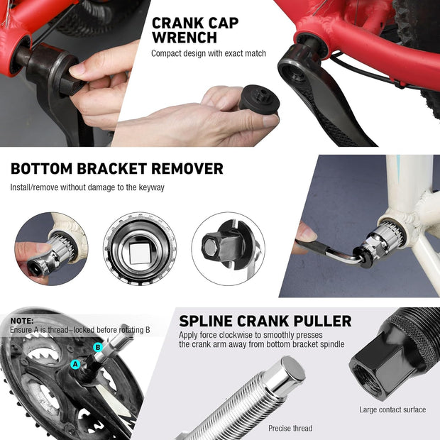 DURATECH 31-Piece Bicycle Repair Set, Bicycle Repair kit with Tool Box, Bike Tool Kit, Home Multi-Purpose Repair Kit, Suitable for Bike Tire Chain Repairs, Home Routine Repair, DIY