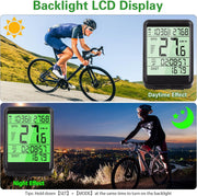 Brenth Bike Computer,Universal IPX7 Waterproof Bike Speedometer,Bike Speedometer Wireless with LCD Backlight Display,Automatic Start/Stop,Black Cycle Computer for All Bikes,Outdoor Bike Accessories