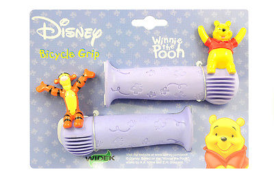 WINNIE THE POOH & TIGGER CHILDS BIKE HANDLEBAR GRIPS DISNEY 19mm RED OR PURPLE