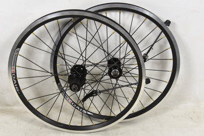 20" FOLDING OR KIDS BIKE WHEELS NARROW ALEX RIMS BLACK DUAL WALL 8-9SPD CASSETTE 100/130mm
