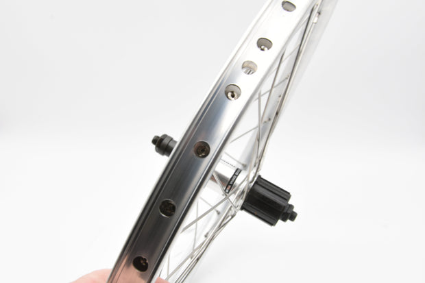 20 X 1.75 406 - 17 Rim Rear Folding Bike MTB Wheel Shimano FH-RM30 7 speed Cassette Hub Silver