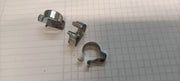 3 15mm VINTAGE STEEL CABLE CLIPS BIKE BRAKE OR GEAR CABLE SUIT CHAINSTAY TARNISHED