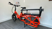 Tern Quick GSD S10 Black E-cargo Bike Red With Clubhouse seat cushion 286 miles