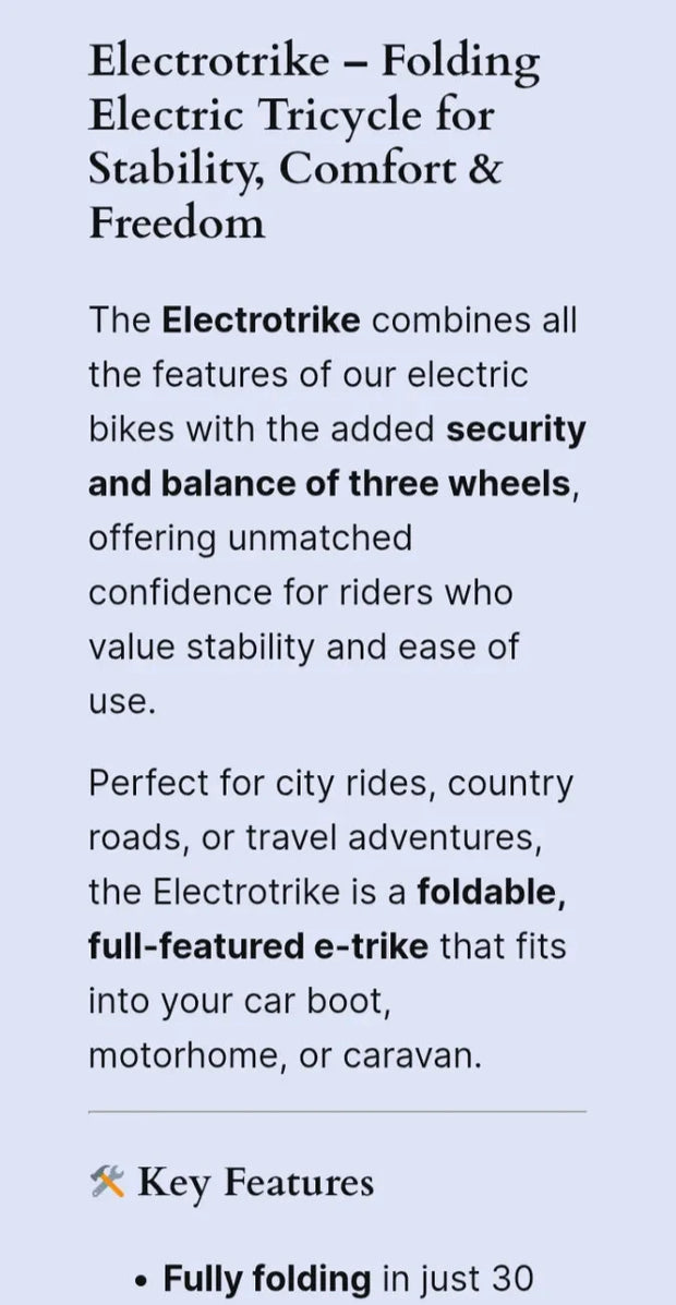AS Bikes Electrotrike Folding Electric Trike 2018