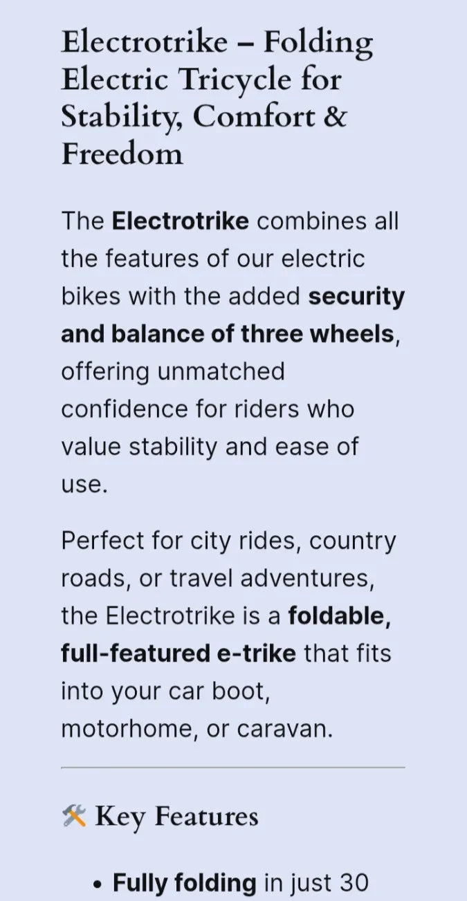 AS Bikes Electrotrike Folding Electric Trike 2018