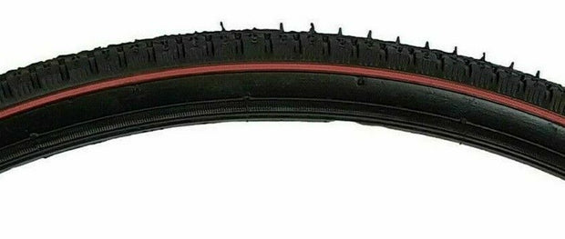 28 x 1 1/2 (40-635) Black Tyres Heavy Roadster Tread For Vintage Bikes Redline