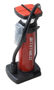BIKE MINI FOOT PUMP LIGHTWEIGHT COMPACT PORTABLE ALSO SUITS AIR BED FOOTBALL RED