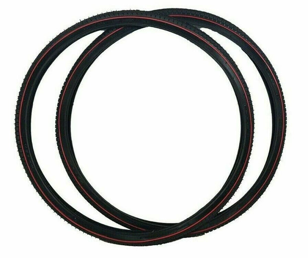 28 x 1 1/2 (40-635) Black Tyres Heavy Roadster Tread For Vintage Bikes Redline