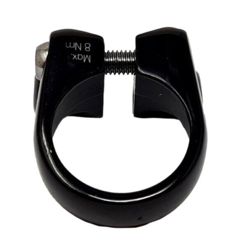 Alloy Black Bike Seat Clamp Saddle Bolt 34.9mm + Carrier Rack Mounts 40 Grams
