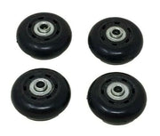 4 X 60MM DIAMETER SOLID RUBBER SMALL WHEELS CASTOR DISPLAY STAND WHEELS 8MM AXLE