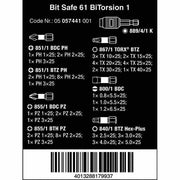 Wera Tools BitSafe BiTorsion Bit Set PZ/PH/SL BDC/BTZ 61pc