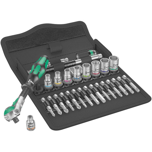 Wera Tools 8100SA9 Zyklop Speed Ratchet 1/4 Imperial 28pc