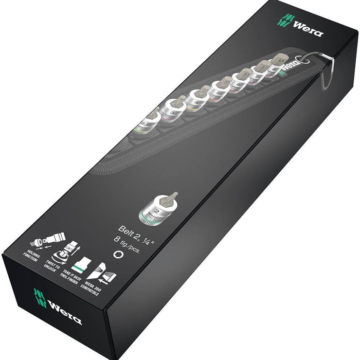 Wera Tools Belt A 2 Zyklop In-Hex+ HF Bit Socket Set 1/4 8pc