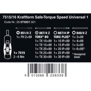 Wera Tools 7515/16 Kraftform Safe Torq Spd Uni 1 2-6nm 16pc