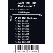 Wera Tools 950/9 SPKL Hex-Plus 3 Workshop Rack 9pc
